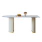 Metal Traditional Luxury Indoor Table Sintered Stone Free Form Table with Double Pedestal