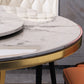 Sintered Stone Top Rotatable Round Table for Restaurant Luxury Dining Table Metal Base