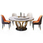 Sintered Stone Top Rotatable Round Table for Restaurant Luxury Dining Table Metal Base