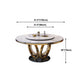 Sintered Stone Top Rotatable Round Table for Restaurant Luxury Dining Table Metal Base