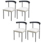 Modern Linen Dining Chair Open Back Dining Side Furniture in Matte Finish for Brasserie Black 4 Piece Set Clearhalo 'Dining Chairs' 'Dining Tables & Seating' 'dining_chair' 'furn' 'furn_dining_chair' 'Furniture' 'Kitchen & Dining Furniture' 5446868