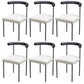 Modern Linen Dining Chair Open Back Dining Side Furniture in Matte Finish for Brasserie Black 6 Piece Set Clearhalo 'Dining Chairs' 'Dining Tables & Seating' 'dining_chair' 'furn' 'furn_dining_chair' 'Furniture' 'Kitchen & Dining Furniture' 5446869