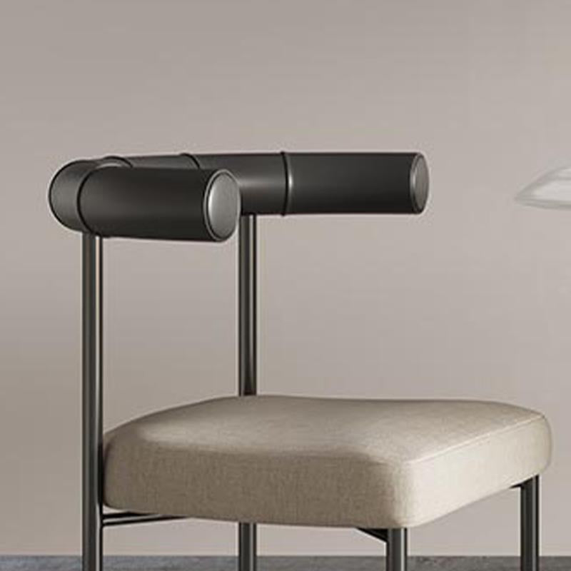 Modern Linen Dining Chair Open Back Dining Side Furniture in Matte Finish for Brasserie Clearhalo 'Dining Chairs' 'Dining Tables & Seating' 'dining_chair' 'furn' 'furn_dining_chair' 'Furniture' 'Kitchen & Dining Furniture' 5446875