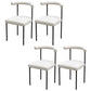 Modern Linen Dining Chair Open Back Dining Side Furniture in Matte Finish for Brasserie White 4 Piece Set Clearhalo 'Dining Chairs' 'Dining Tables & Seating' 'dining_chair' 'furn' 'furn_dining_chair' 'Furniture' 'Kitchen & Dining Furniture' 5446876