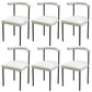 Modern Linen Dining Chair Open Back Dining Side Furniture in Matte Finish for Brasserie White 6 Piece Set Clearhalo 'Dining Chairs' 'Dining Tables & Seating' 'dining_chair' 'furn' 'furn_dining_chair' 'Furniture' 'Kitchen & Dining Furniture' 5446878