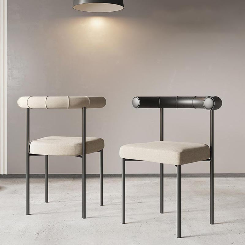 Modern Linen Dining Chair Open Back Dining Side Furniture in Matte Finish for Brasserie Clearhalo 'Dining Chairs' 'Dining Tables & Seating' 'dining_chair' 'furn' 'furn_dining_chair' 'Furniture' 'Kitchen & Dining Furniture' 5446885