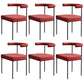 Modern Linen Dining Chair Open Back Dining Side Furniture in Matte Finish for Brasserie Red 6 Piece Set Clearhalo 'Dining Chairs' 'Dining Tables & Seating' 'dining_chair' 'furn' 'furn_dining_chair' 'Furniture' 'Kitchen & Dining Furniture' 5446886