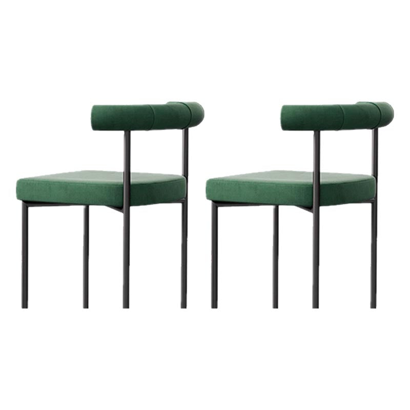 Modern Linen Dining Chair Open Back Dining Side Furniture in Matte Finish for Brasserie Blackish Green 2 Piece Set Clearhalo 'Dining Chairs' 'Dining Tables & Seating' 'dining_chair' 'furn' 'furn_dining_chair' 'Furniture' 'Kitchen & Dining Furniture' 5446890