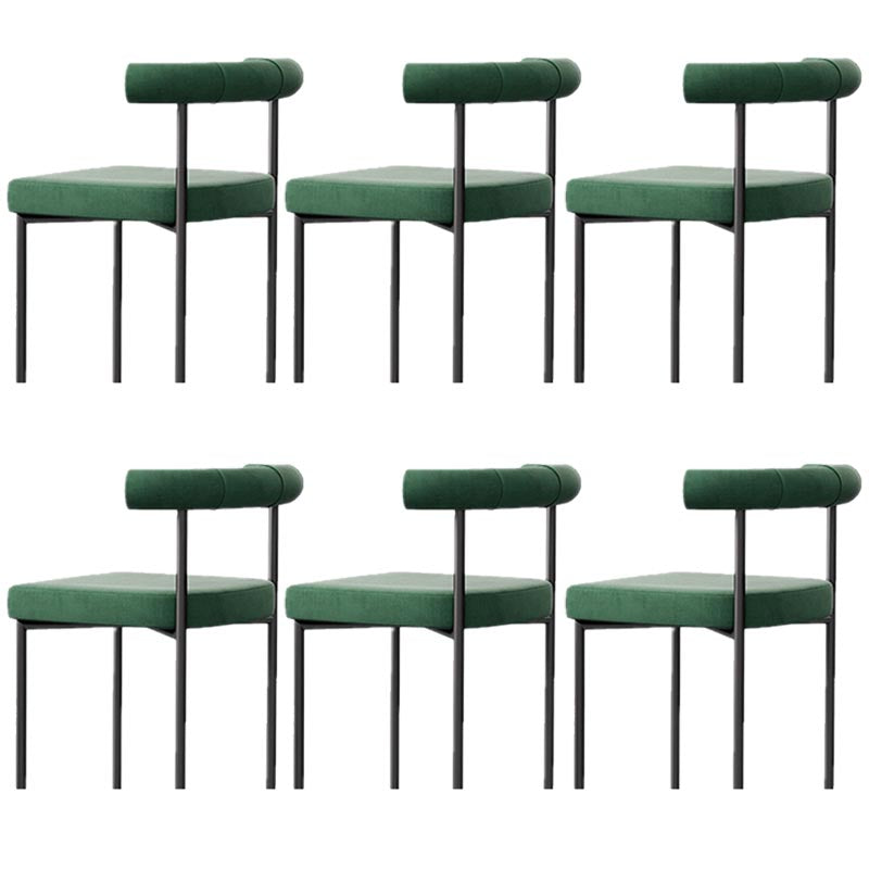 Modern Linen Dining Chair Open Back Dining Side Furniture in Matte Finish for Brasserie Blackish Green 6 Piece Set Clearhalo 'Dining Chairs' 'Dining Tables & Seating' 'dining_chair' 'furn' 'furn_dining_chair' 'Furniture' 'Kitchen & Dining Furniture' 5446892