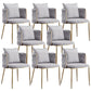 Glam Upholstered Dining Arm Chair Velvet Dining Chair with Gold Legs Light Gray 8 Piece Set Clearhalo 'Dining Chairs' 'Dining Tables & Seating' 'dining_chair' 'furn' 'furn_dining_chair' 'Furniture' 'Kitchen & Dining Furniture' 5446902