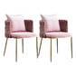Glam Upholstered Dining Arm Chair Velvet Dining Chair with Gold Legs Pink 2 Piece Set Clearhalo 'Dining Chairs' 'Dining Tables & Seating' 'dining_chair' 'furn' 'furn_dining_chair' 'Furniture' 'Kitchen & Dining Furniture' 5446903