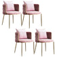 Glam Upholstered Dining Arm Chair Velvet Dining Chair with Gold Legs Pink 4 Piece Set Clearhalo 'Dining Chairs' 'Dining Tables & Seating' 'dining_chair' 'furn' 'furn_dining_chair' 'Furniture' 'Kitchen & Dining Furniture' 5446906