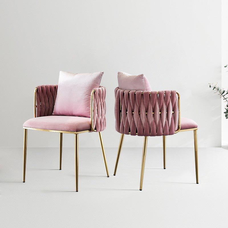 Glam Upholstered Dining Arm Chair Velvet Dining Chair with Gold Legs Clearhalo 'Dining Chairs' 'Dining Tables & Seating' 'dining_chair' 'furn' 'furn_dining_chair' 'Furniture' 'Kitchen & Dining Furniture' 5446919