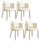Glam Upholstered Dining Arm Chair Velvet Dining Chair with Gold Legs Off-White 4 Piece Set Clearhalo 'Dining Chairs' 'Dining Tables & Seating' 'dining_chair' 'furn' 'furn_dining_chair' 'Furniture' 'Kitchen & Dining Furniture' 5446921