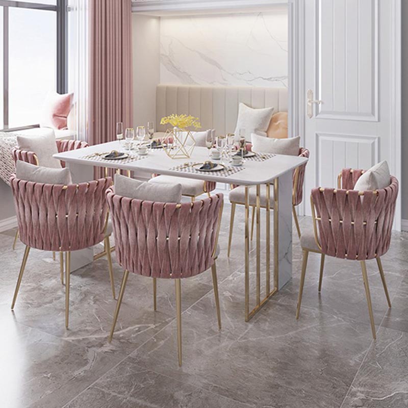 Glam Upholstered Dining Arm Chair Velvet Dining Chair with Gold Legs Clearhalo 'Dining Chairs' 'Dining Tables & Seating' 'dining_chair' 'furn' 'furn_dining_chair' 'Furniture' 'Kitchen & Dining Furniture' 5446922