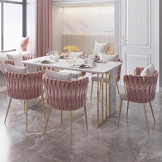 Glam Upholstered Dining Arm Chair Velvet Dining Chair with Gold Legs Clearhalo 'Dining Chairs' 'Dining Tables & Seating' 'dining_chair' 'furn' 'furn_dining_chair' 'Furniture' 'Kitchen & Dining Furniture' 5446922