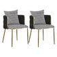 Glam Upholstered Dining Arm Chair Velvet Dining Chair with Gold Legs Houndstooth pattern 2 Piece Set Clearhalo 'Dining Chairs' 'Dining Tables & Seating' 'dining_chair' 'furn' 'furn_dining_chair' 'Furniture' 'Kitchen & Dining Furniture' 5446925