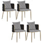 Glam Upholstered Dining Arm Chair Velvet Dining Chair with Gold Legs Houndstooth pattern 4 Piece Set Clearhalo 'Dining Chairs' 'Dining Tables & Seating' 'dining_chair' 'furn' 'furn_dining_chair' 'Furniture' 'Kitchen & Dining Furniture' 5446926
