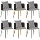 Glam Upholstered Dining Arm Chair Velvet Dining Chair with Gold Legs Houndstooth pattern 6 Piece Set Clearhalo 'Dining Chairs' 'Dining Tables & Seating' 'dining_chair' 'furn' 'furn_dining_chair' 'Furniture' 'Kitchen & Dining Furniture' 5446927
