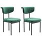 Modern Linen Dining Chair Open Back Dining Side Furniture with Steel Legs in Matte Finish