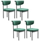 Modern Linen Dining Chair Open Back Dining Side Furniture with Steel Legs in Matte Finish