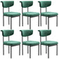 Modern Linen Dining Chair Open Back Dining Side Furniture with Steel Legs in Matte Finish