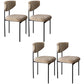 Modern Linen Dining Chair Open Back Dining Side Furniture with Steel Legs in Matte Finish