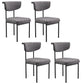 Modern Linen Dining Chair Open Back Dining Side Furniture with Steel Legs in Matte Finish