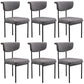 Modern Linen Dining Chair Open Back Dining Side Furniture with Steel Legs in Matte Finish