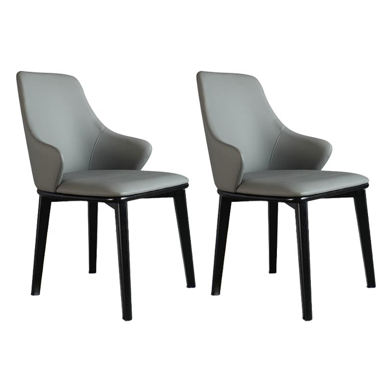 Lederen eetgelegenheid stoel moderne binnenstoel met massieve houten benen