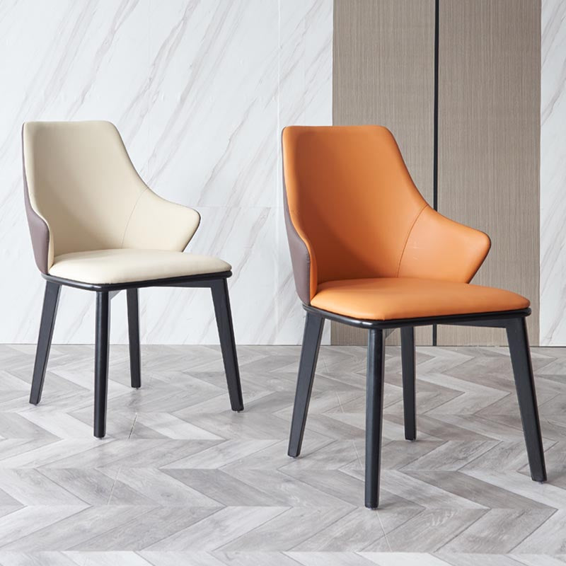 Lederen eetgelegenheid stoel moderne binnenstoel met massieve houten benen