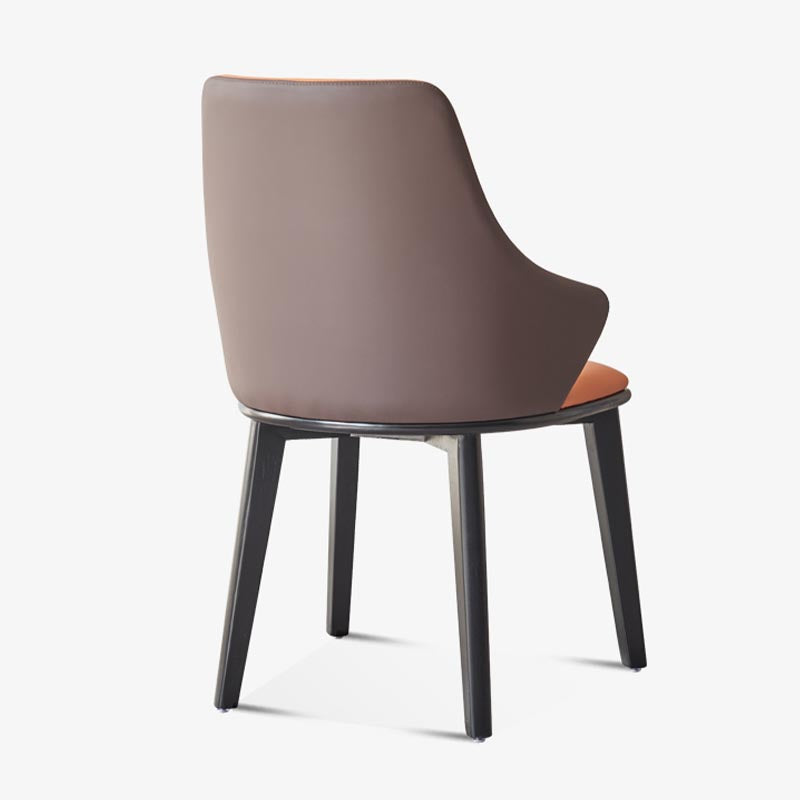 Lederen eetgelegenheid stoel moderne binnenstoel met massieve houten benen