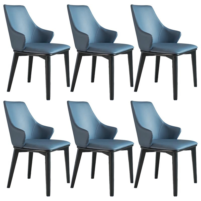 Lederen eetgelegenheid stoel moderne binnenstoel met massieve houten benen