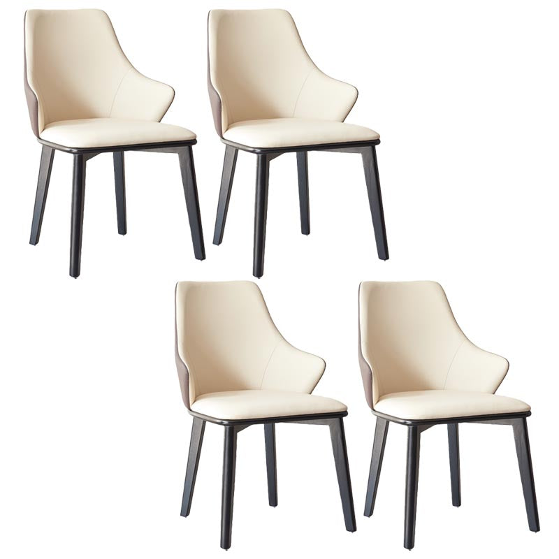 Lederen eetgelegenheid stoel moderne binnenstoel met massieve houten benen