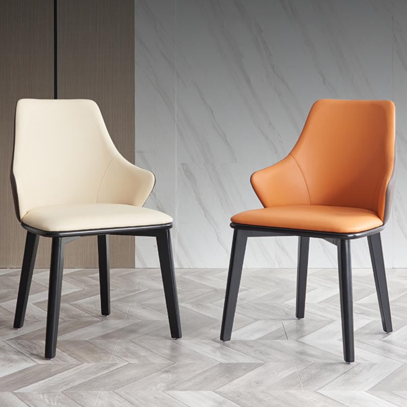 Lederen eetgelegenheid stoel moderne binnenstoel met massieve houten benen