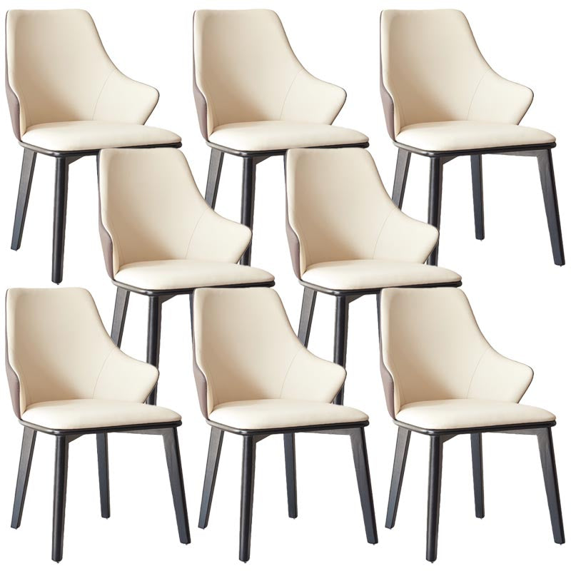 Lederen eetgelegenheid stoel moderne binnenstoel met massieve houten benen