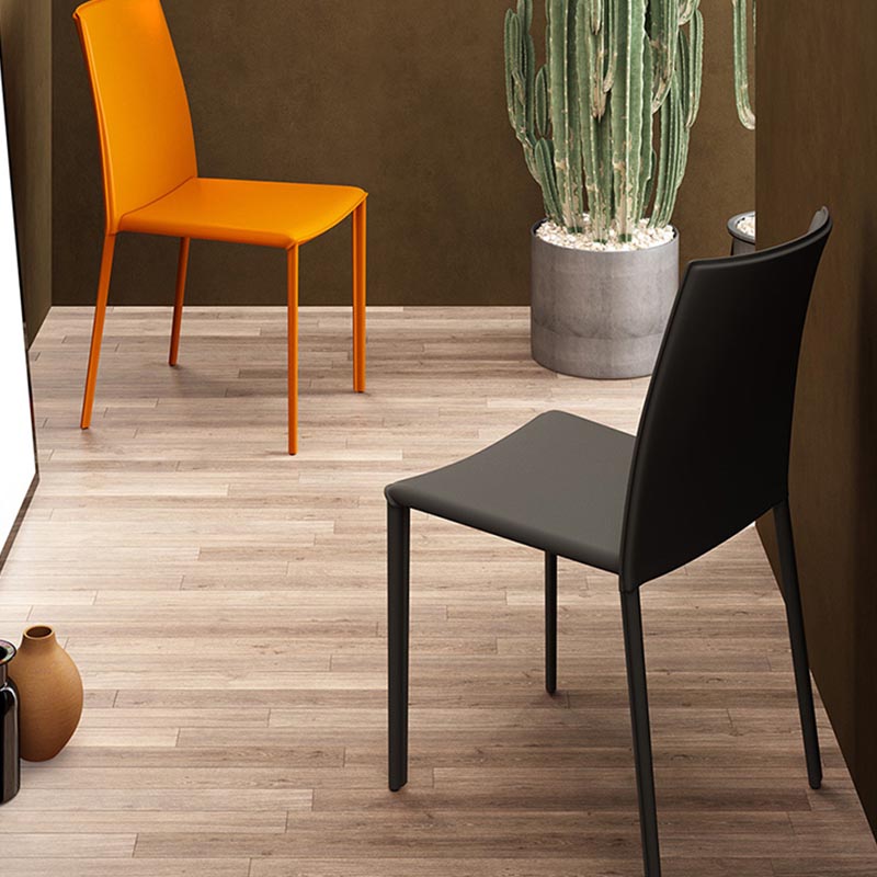 Sedia da pranzo con laterale in pelle contemporanea sedia a braccia da pranzo per sala da pranzo