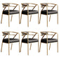 Glam PU Leather Dining Chairs Open Back Dining Side Furniture in Matte Finish for Home