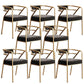 Glam PU Leather Dining Chairs Open Back Dining Side Furniture in Matte Finish for Home