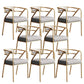 Glam PU Leather Dining Chairs Open Back Dining Side Furniture in Matte Finish for Home