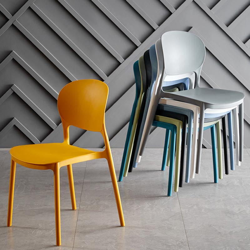 Glam Plastic Side Chair Stacking Open Back Dining Side Chair Clearhalo 'Dining Chairs' 'Dining Tables & Seating' 'dining_chair' 'furn' 'furn_dining_chair' 'Furniture' 'Kitchen & Dining Furniture' 5447134