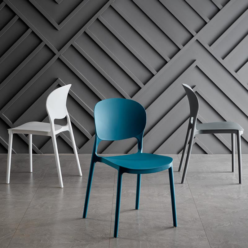 Glam Plastic Side Chair Stacking Open Back Dining Side Chair Clearhalo 'Dining Chairs' 'Dining Tables & Seating' 'dining_chair' 'furn' 'furn_dining_chair' 'Furniture' 'Kitchen & Dining Furniture' 5447137