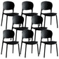 Glam Plastic Side Chair Stacking Open Back Dining Side Chair Black 8 Piece Set Clearhalo 'Dining Chairs' 'Dining Tables & Seating' 'dining_chair' 'furn' 'furn_dining_chair' 'Furniture' 'Kitchen & Dining Furniture' 5447138