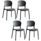 Glam Plastic Side Chair Stacking Open Back Dining Side Chair Grey 4 Piece Set Clearhalo 'Dining Chairs' 'Dining Tables & Seating' 'dining_chair' 'furn' 'furn_dining_chair' 'Furniture' 'Kitchen & Dining Furniture' 5447141