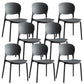 Glam Plastic Side Chair Stacking Open Back Dining Side Chair Grey 8 Piece Set Clearhalo 'Dining Chairs' 'Dining Tables & Seating' 'dining_chair' 'furn' 'furn_dining_chair' 'Furniture' 'Kitchen & Dining Furniture' 5447145