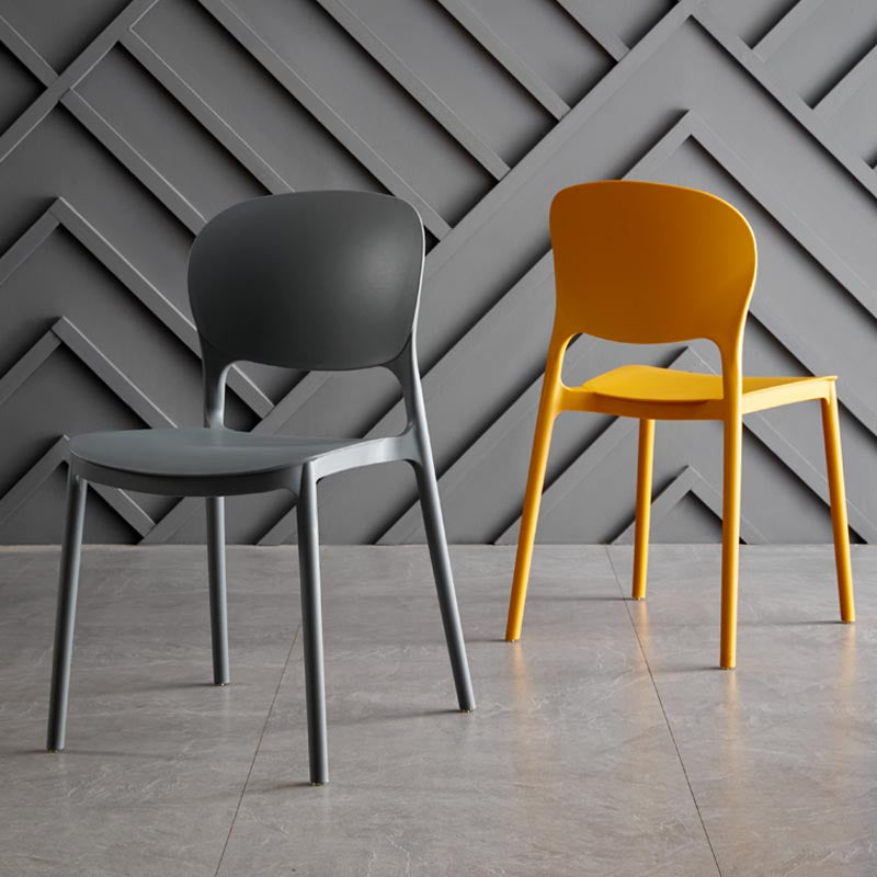 Glam Plastic Side Chair Stacking Open Back Dining Side Chair Clearhalo 'Dining Chairs' 'Dining Tables & Seating' 'dining_chair' 'furn' 'furn_dining_chair' 'Furniture' 'Kitchen & Dining Furniture' 5447149