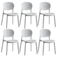 Glam Plastic Side Chair Stacking Open Back Dining Side Chair White 6 Piece Set Clearhalo 'Dining Chairs' 'Dining Tables & Seating' 'dining_chair' 'furn' 'furn_dining_chair' 'Furniture' 'Kitchen & Dining Furniture' 5447151