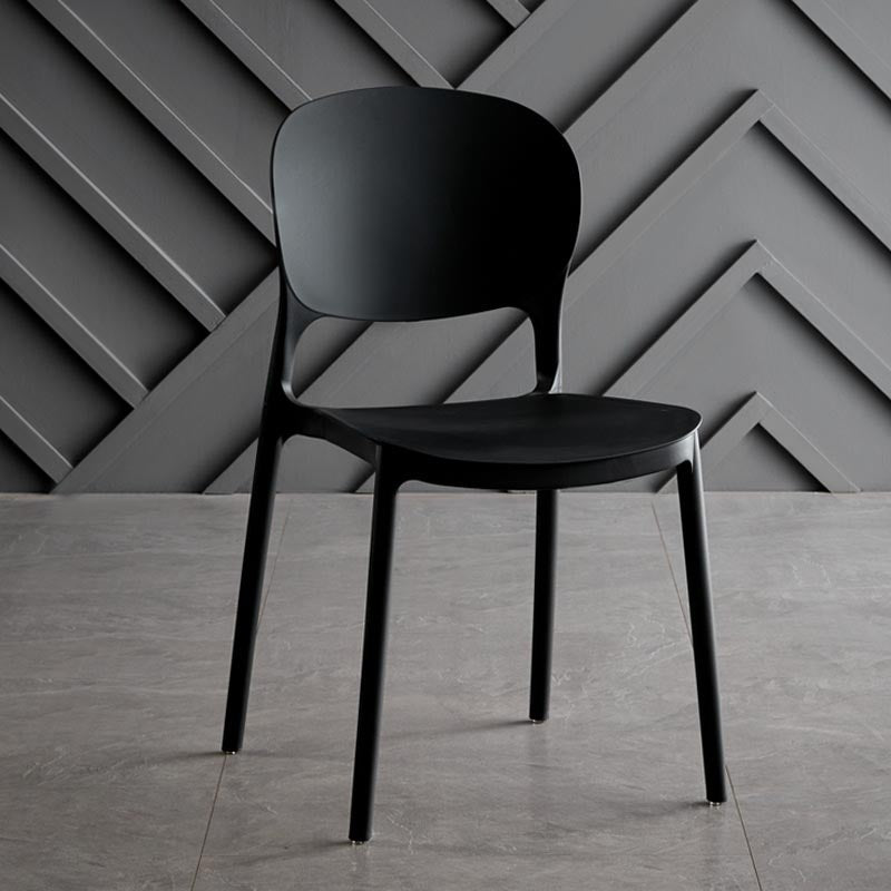 Glam Plastic Side Chair Stacking Open Back Dining Side Chair Clearhalo 'Dining Chairs' 'Dining Tables & Seating' 'dining_chair' 'furn' 'furn_dining_chair' 'Furniture' 'Kitchen & Dining Furniture' 5447153