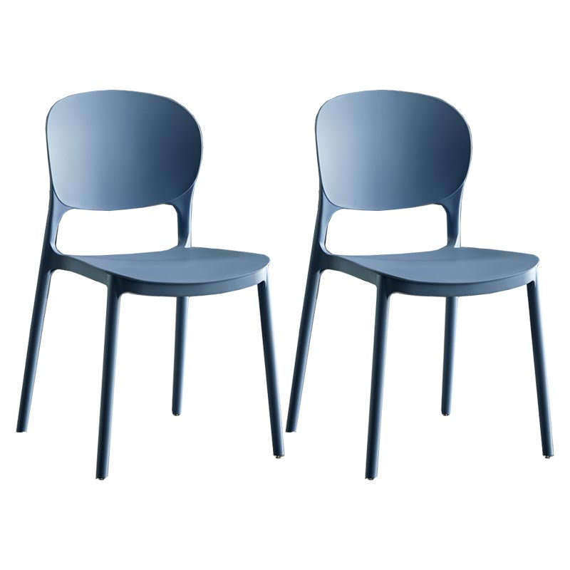 Glam Plastic Side Chair Stacking Open Back Dining Side Chair Light Blue 2 Piece Set Clearhalo 'Dining Chairs' 'Dining Tables & Seating' 'dining_chair' 'furn' 'furn_dining_chair' 'Furniture' 'Kitchen & Dining Furniture' 5447162