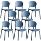 Glam Plastic Side Chair Stacking Open Back Dining Side Chair Light Blue 8 Piece Set Clearhalo 'Dining Chairs' 'Dining Tables & Seating' 'dining_chair' 'furn' 'furn_dining_chair' 'Furniture' 'Kitchen & Dining Furniture' 5447165
